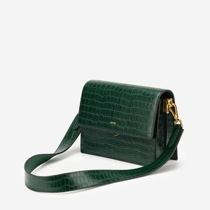 JW PEI green croc crossbody bag + JWPEI gold chain.  like new, perfect condition